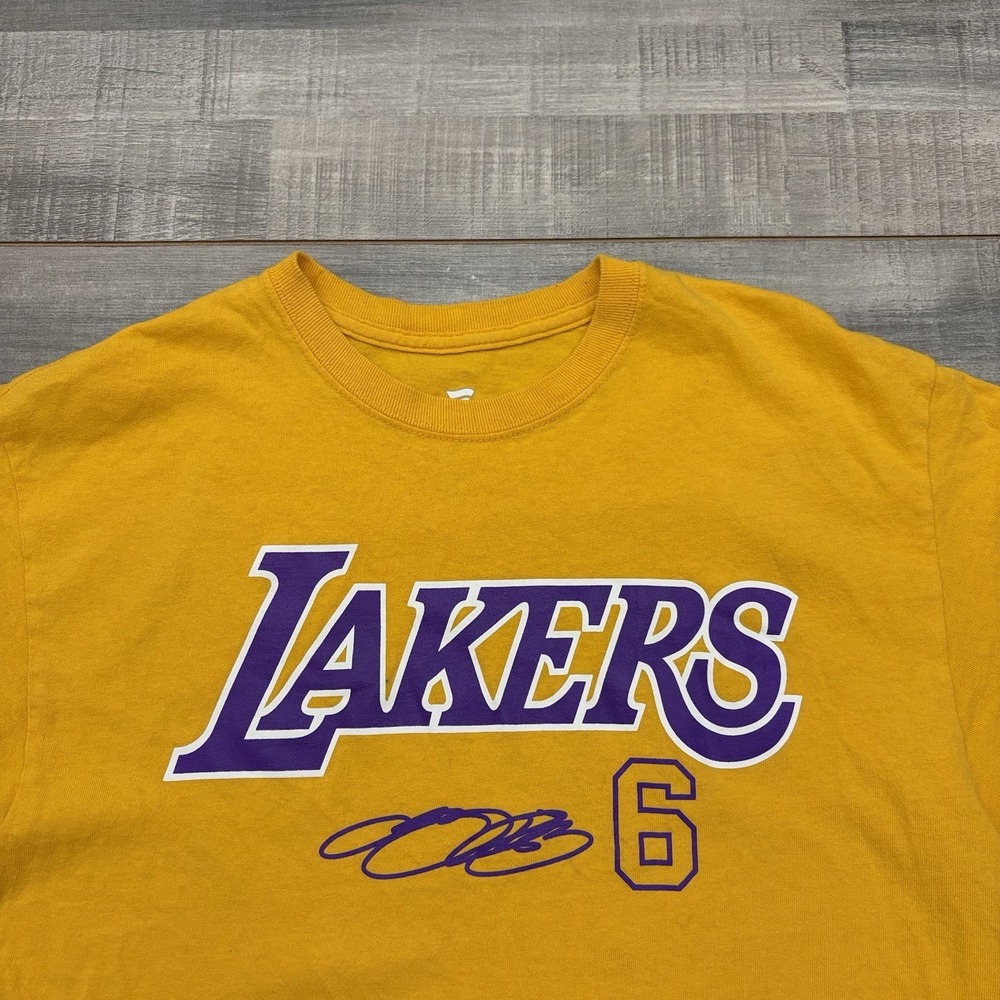Fanatics NBA LA Los Angeles Lakers LeBron James #6 Yellow Shirt Men's Medium
